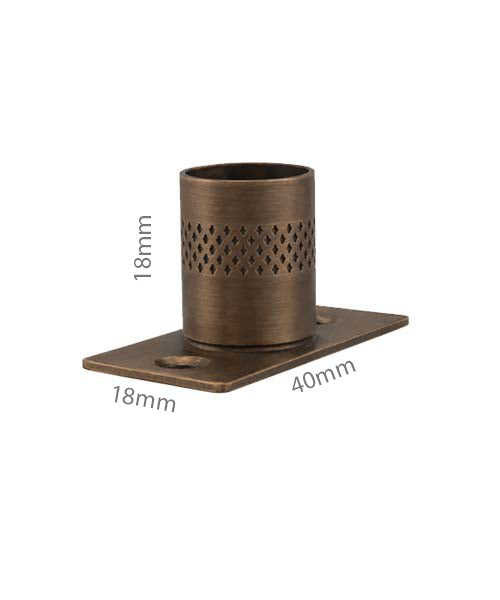 The Henry Antique Brass Recess Fix Cafe Rod 12mm