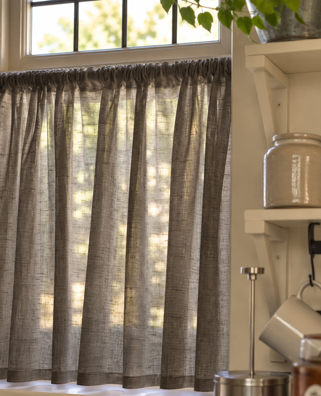 Cove FR Cocoa Slot Top Café Curtain