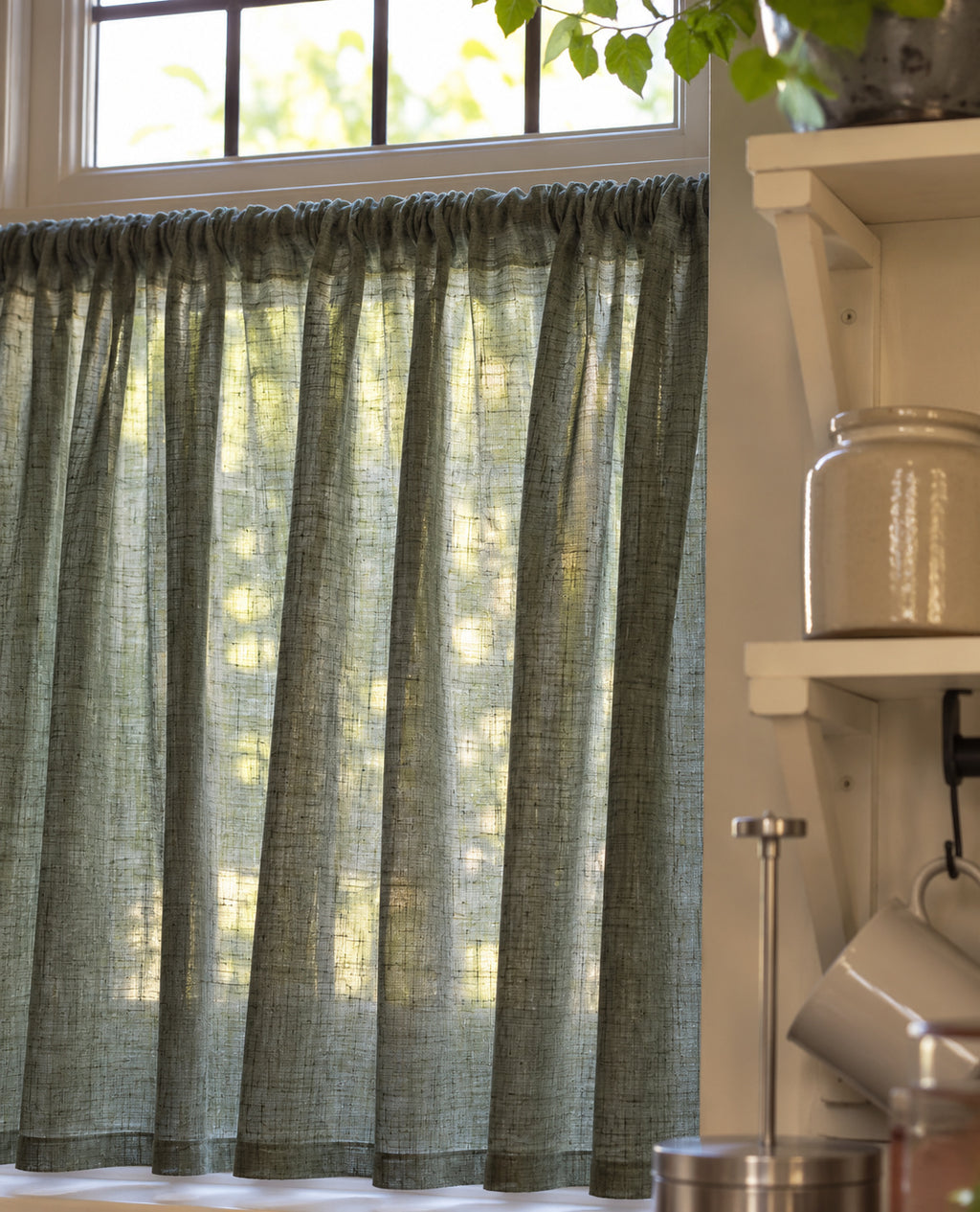 Cove FR Kelp Slot Top Café Curtain