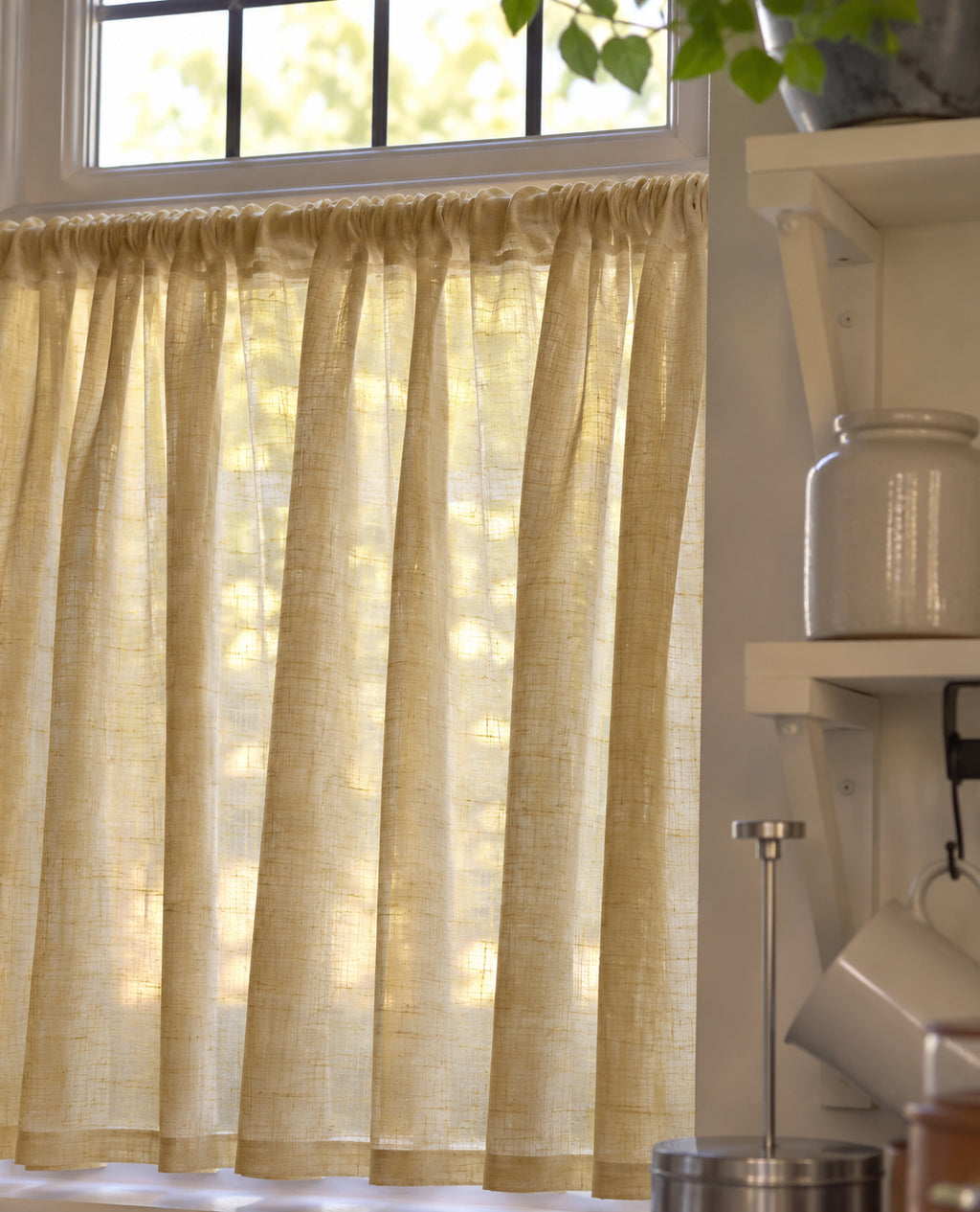 Cove FR Sandcastle Slot Top Café Curtain