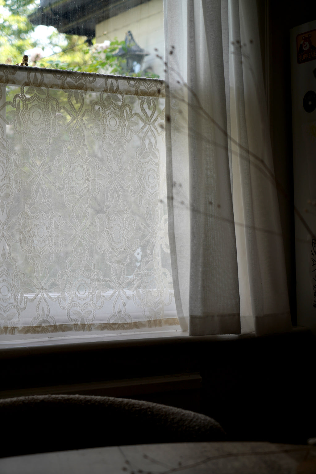 Lina Madras Slot Top Cafe Curtain