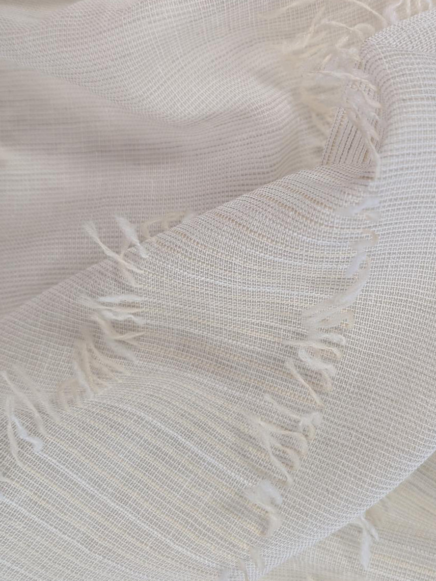 Loom Natural Slot Top Café Curtain