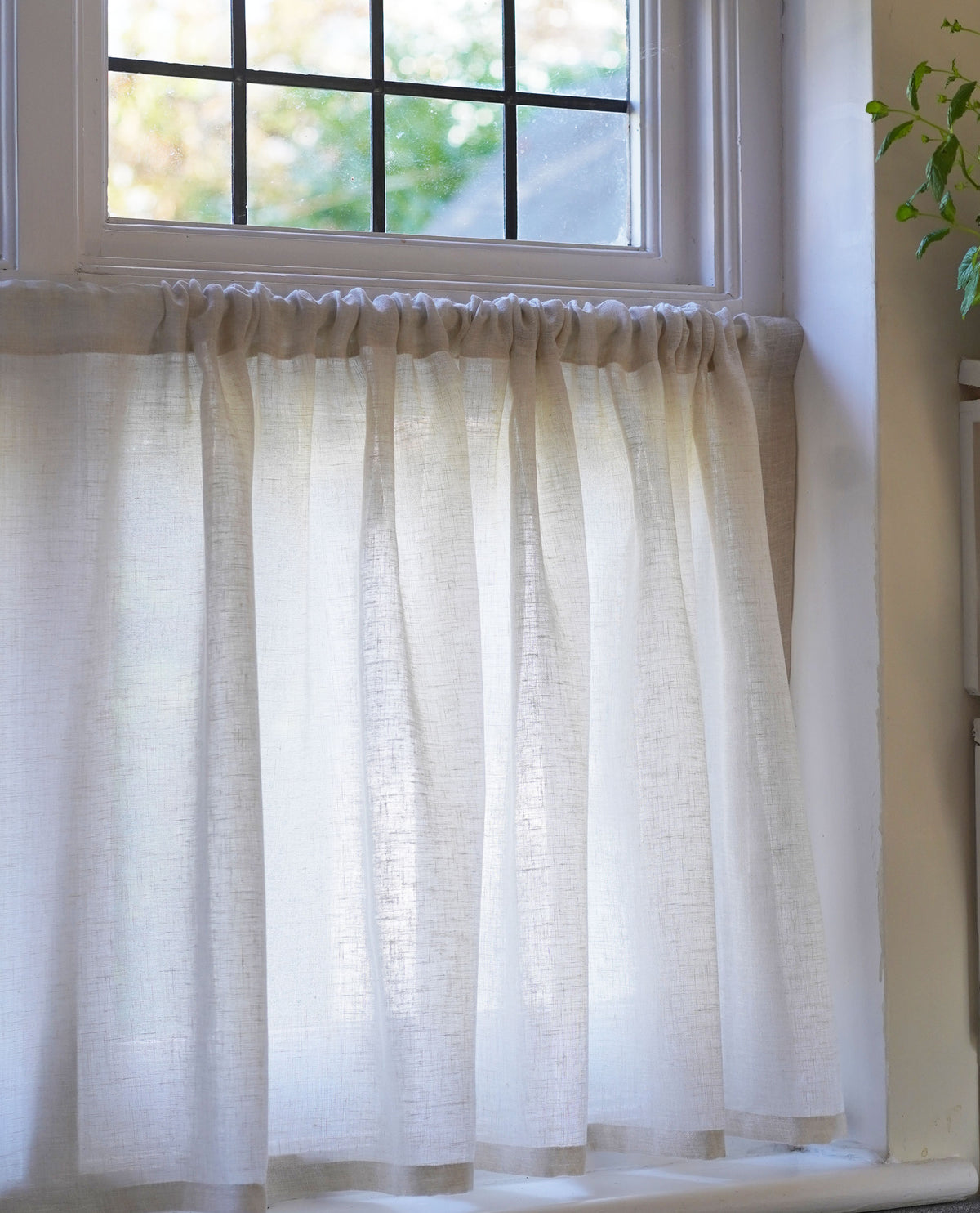 Midori Linen Slot Top Cafe Curtain
