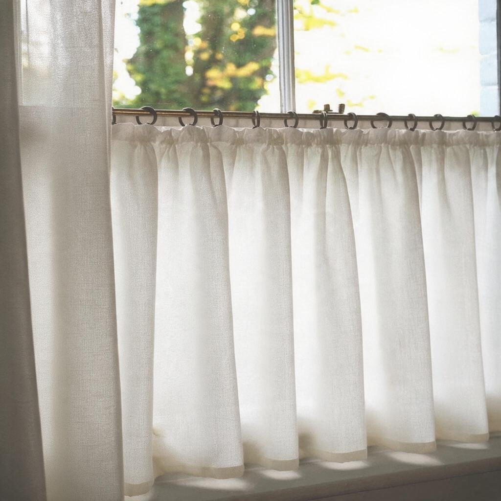 Midori Ivory Tape Top Cafe Curtain