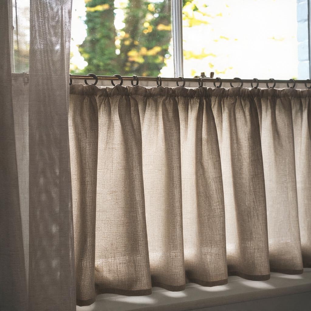 Midori Linen Tape Top Cafe Curtain