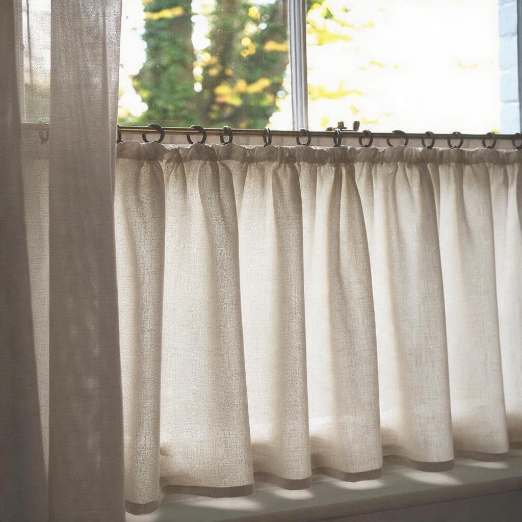 Midori Raffia Tape Top Cafe Curtain