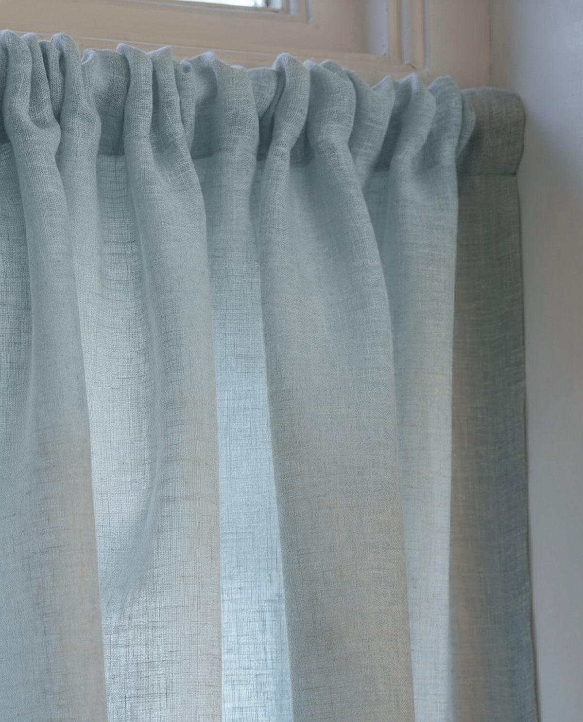 Midori Duck Egg Slot Top Cafe Curtain
