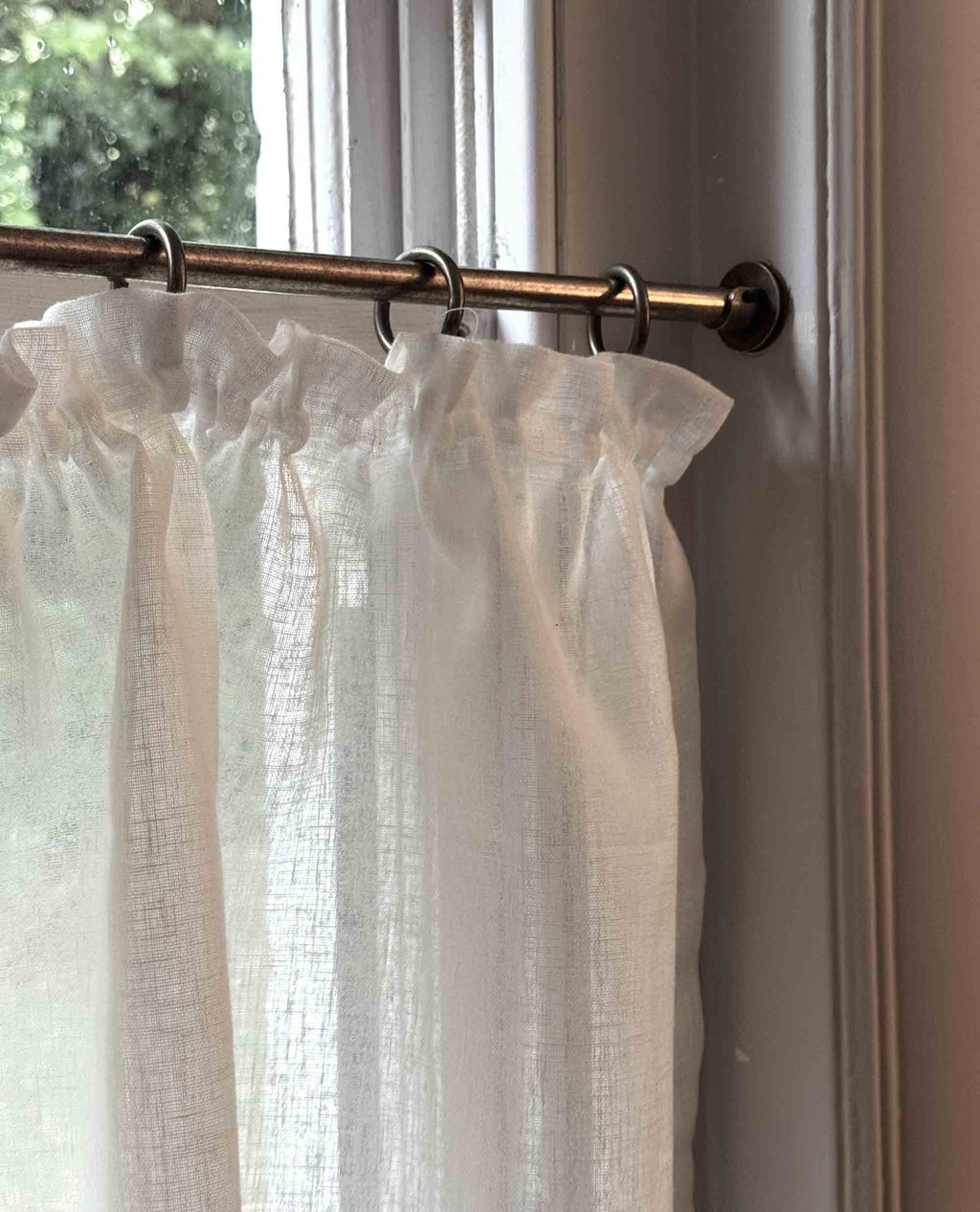 Midori White Tape Top Cafe Curtain