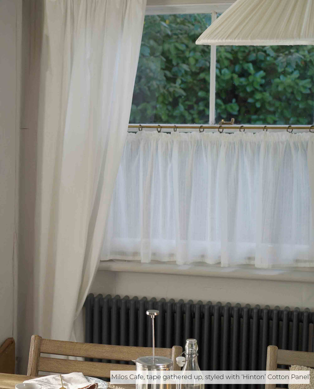 Milos FR Tape Top Cafe Curtain