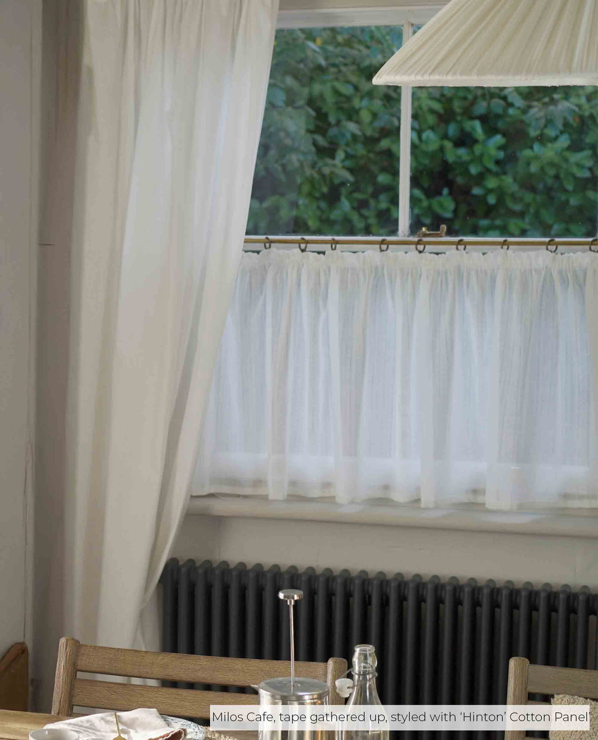 Milos FR Tape Top Cafe Curtain