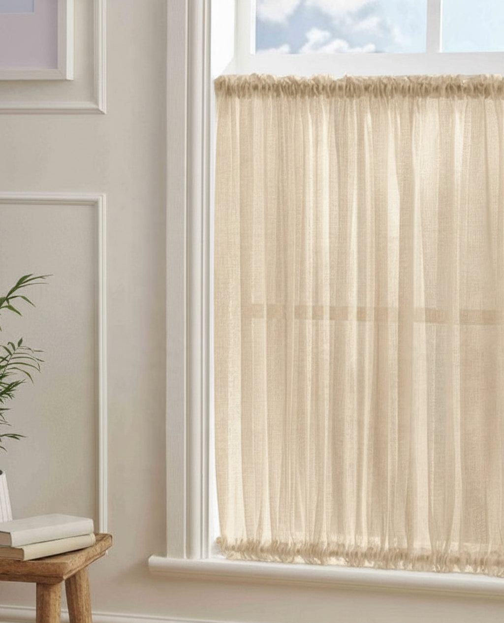 Midori Parsley Slot Top & Bottom Café Curtain