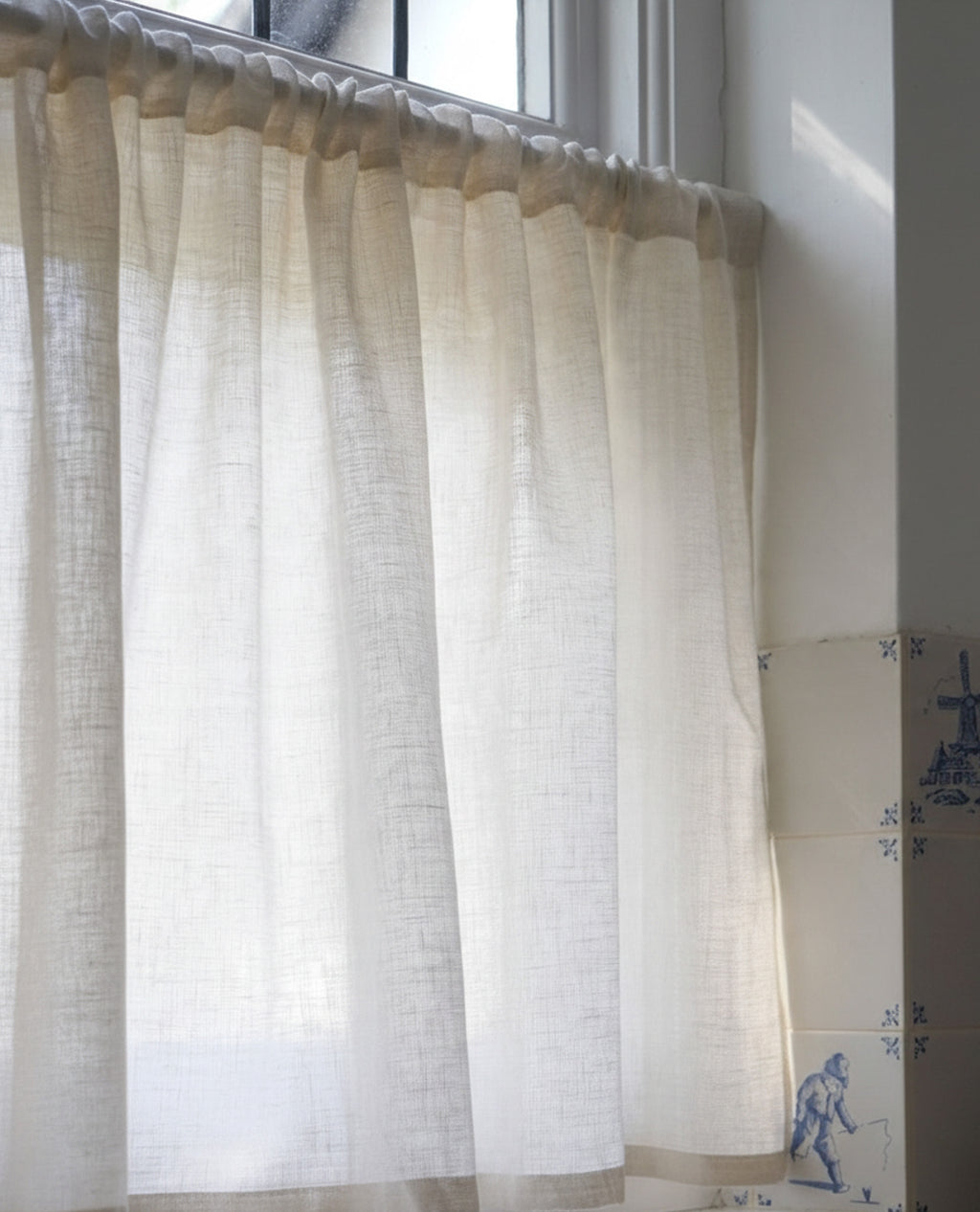 Midori Pebble Slot Top Cafe Curtain