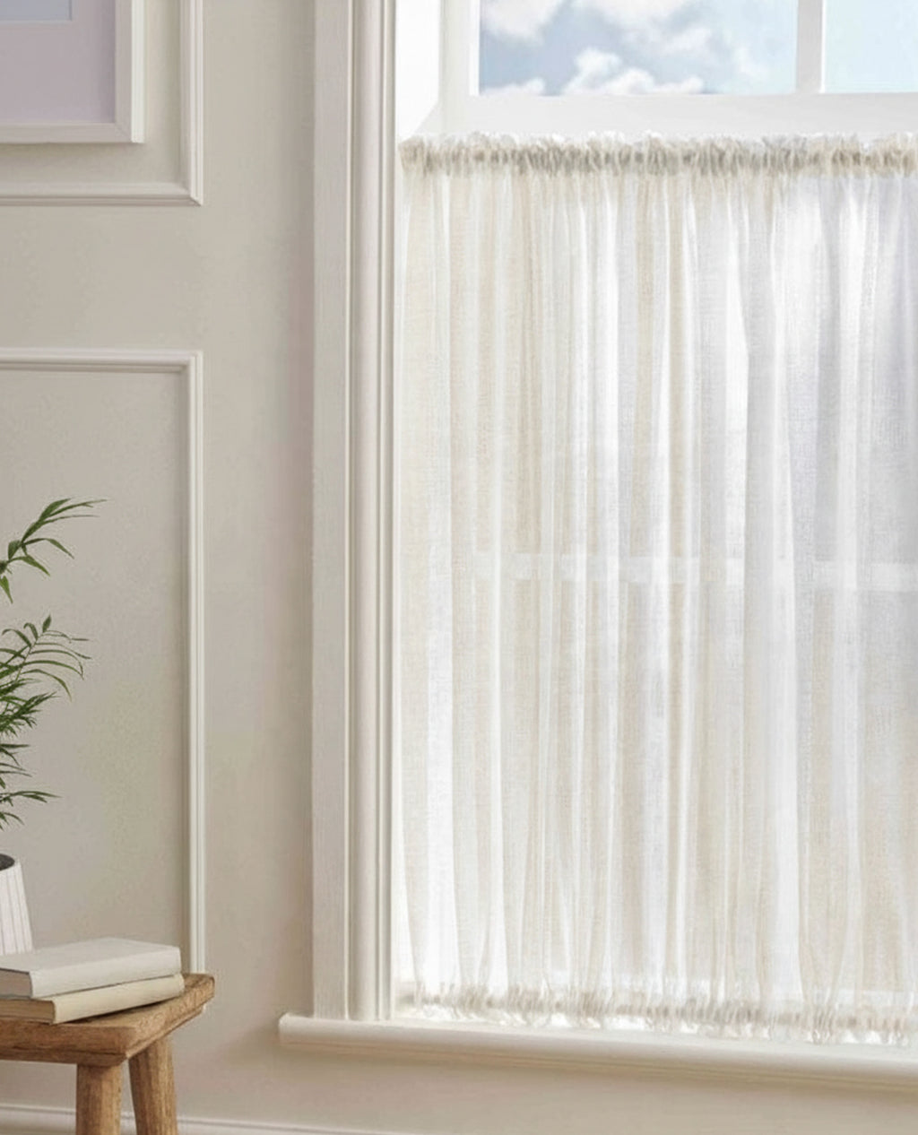 Midori Pebble Slot Top & Bottom Café Curtain