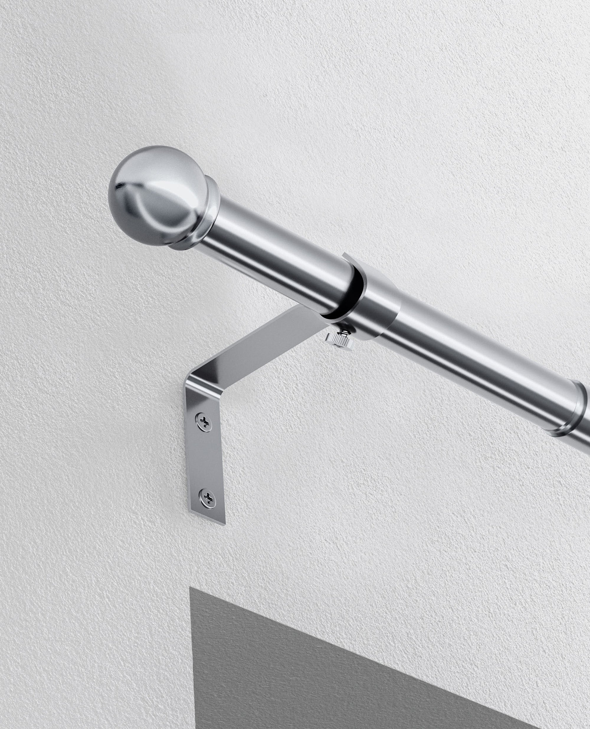 Extendable Metal Cafe Rod Satin Steel 10-13mm