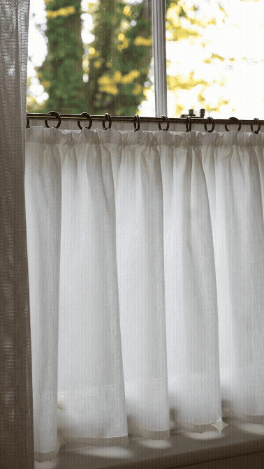 Midori Linen Tape Top Cafe Curtain
