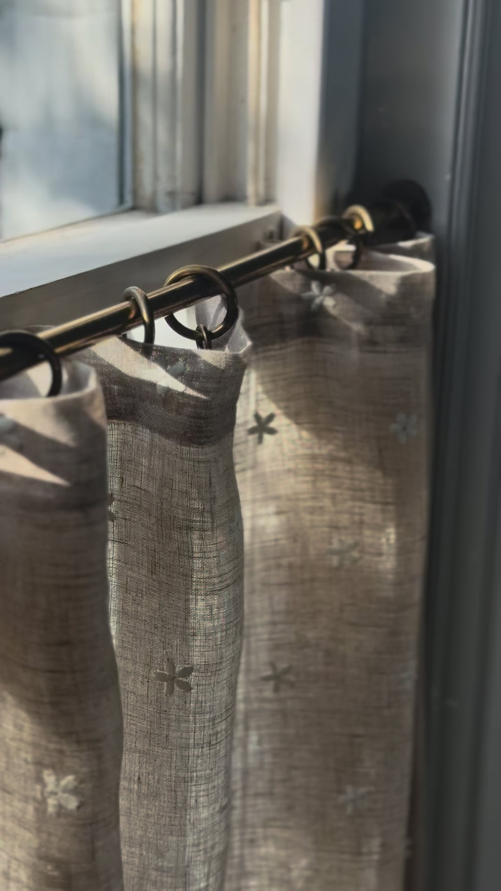 Mitton Daisy Natural Tape Top Café Curtain