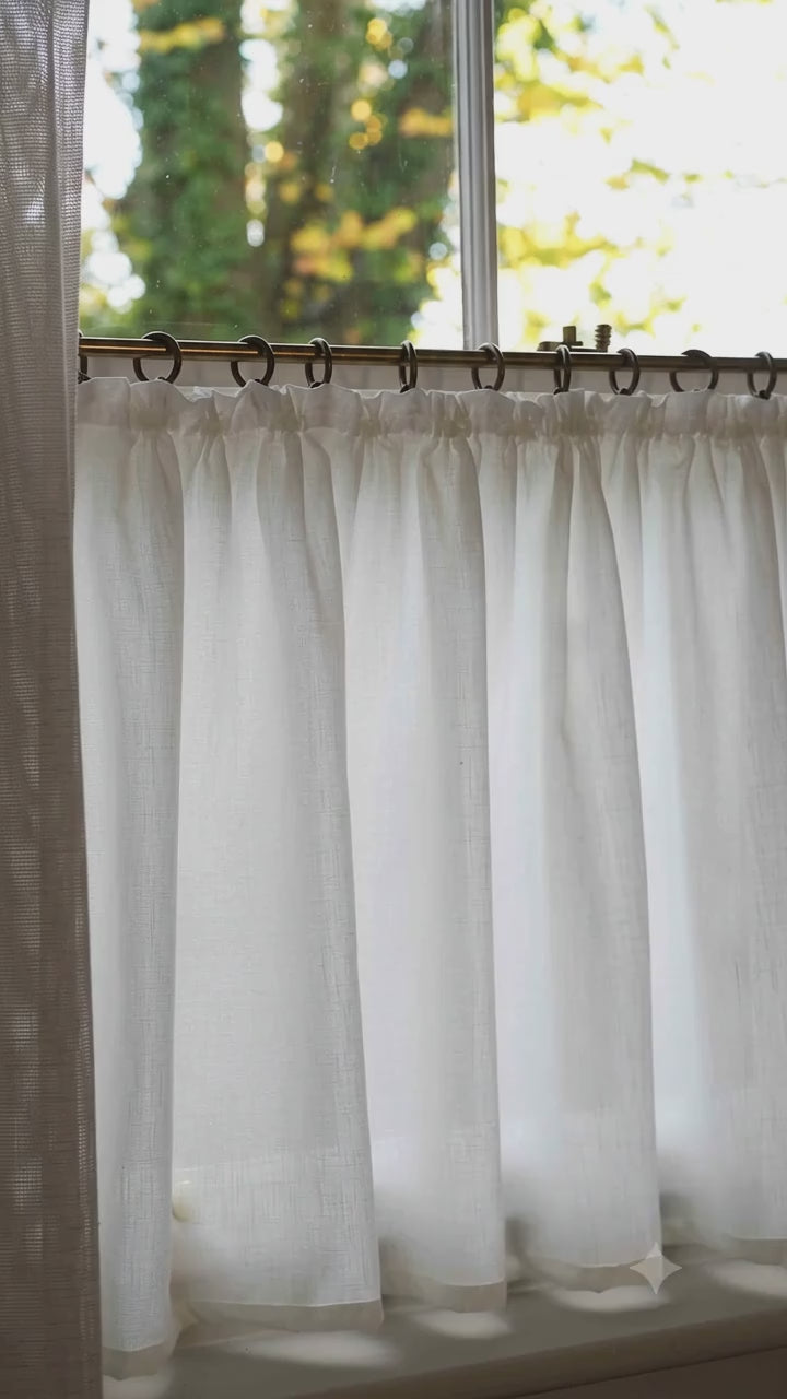 Midori Linen Tape Top Cafe Curtain