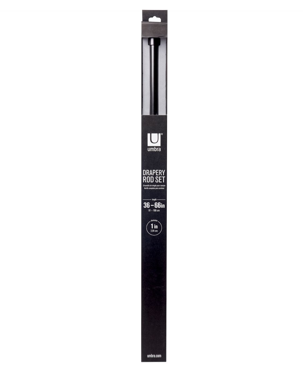 Umbra Cappa 25mm Black Expandable Curtain Pole